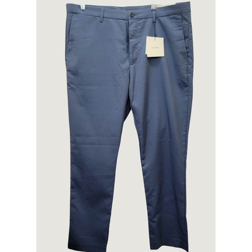 NWT Calvin Klein Slim Fit Dress Pants Mens 38x30 Vintage Indigo Chinos Trousers
